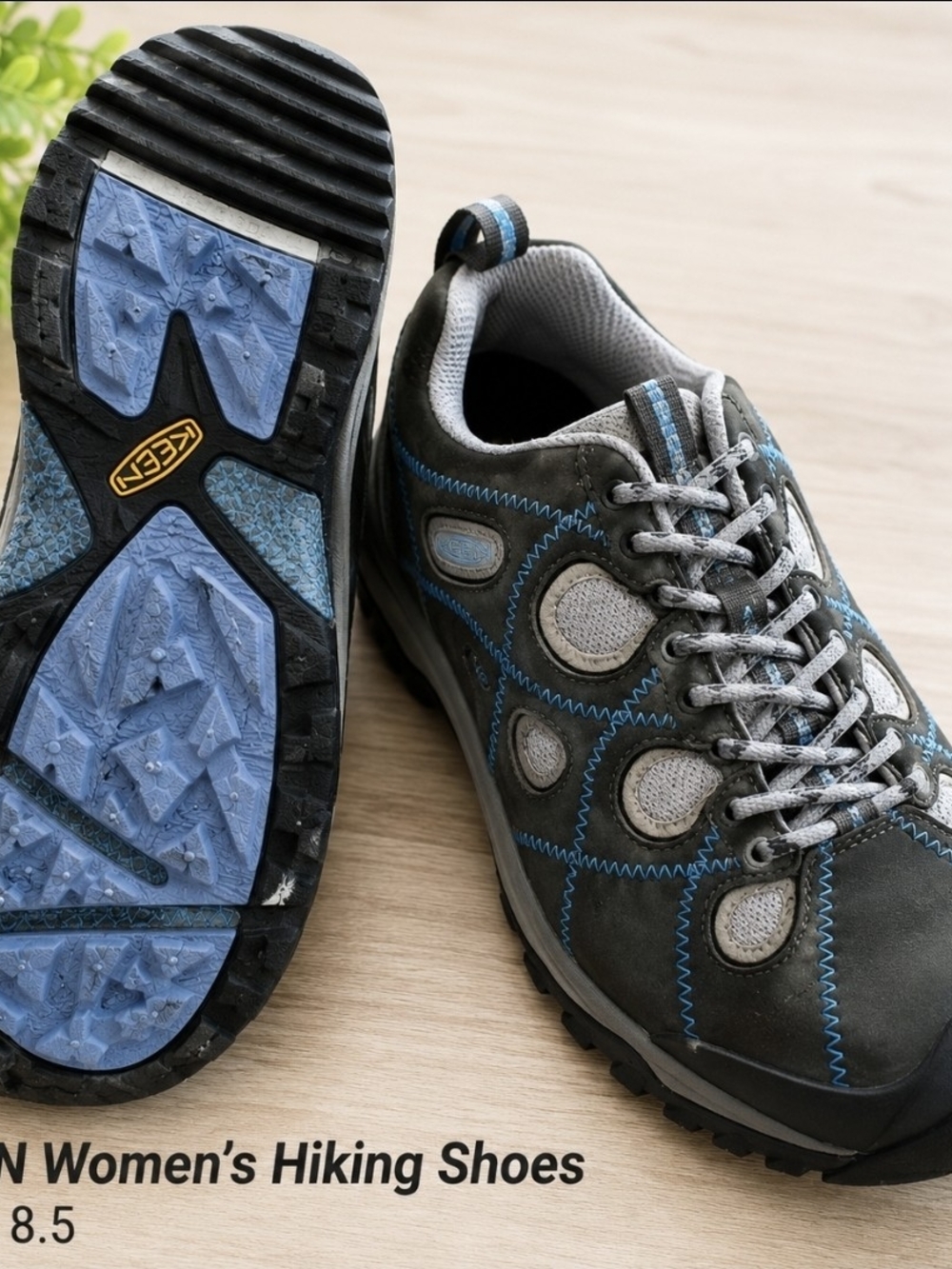 KEEN Gray and Blue Women's Hiking Shoes